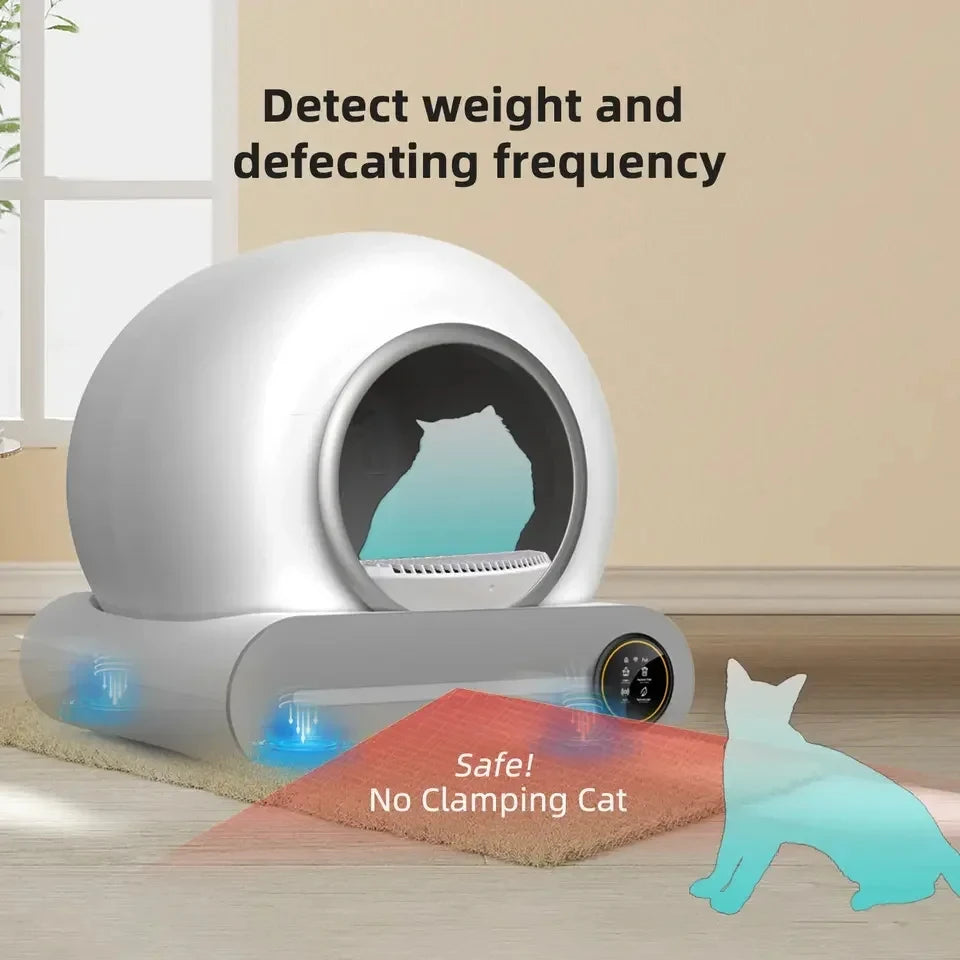 Bac à litière intelligent extra large pour chat avec télécommande